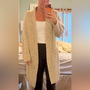 Uniqlo Beige Knit Cardigan